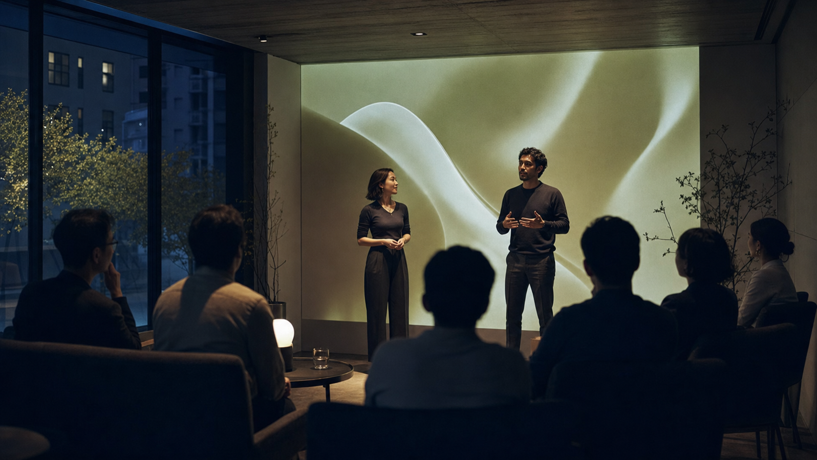 Student founders presenting to their local startup community